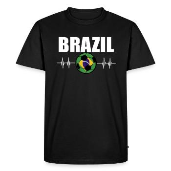 Brésil Football - T-shirt Premium bio Homme - noir - Devant - Nico (187cm)