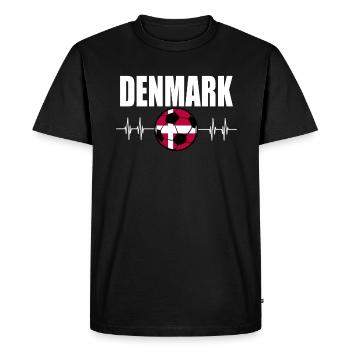 Denmark Football - Men's Premium Organic T-Shirt - black - Front - Nico (187cm)