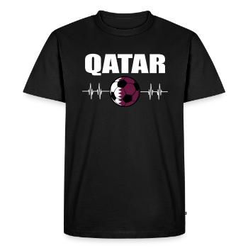 Qatar Football - Men's Premium Organic T-Shirt - black - Front - Nico (187cm)