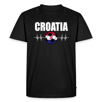 Croatia Football - Men's Premium Organic T-Shirt - black - Front - Nico (187cm)