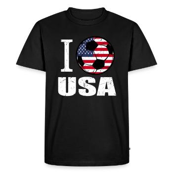 Hirsch Football - T-shirt Premium bio Homme - noir - Devant - Nico (187cm)