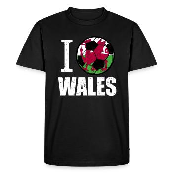 Pays de Galles de football - T-shirt Premium bio Homme - noir - Devant - Nico (187cm)