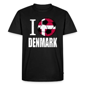 Denmark Football - Men's Premium Organic T-Shirt - black - Front - Nico (187cm)