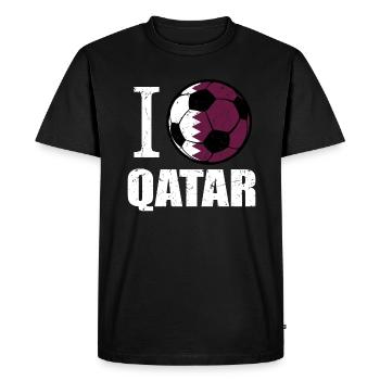 Qatar Football - Men's Premium Organic T-Shirt - black - Front - Nico (187cm)