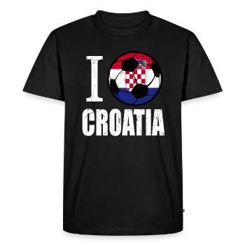 Croatia Football - Men's Premium Organic T-Shirt - black - Front - Nico (187cm)