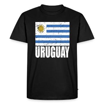 Drapeau de l’Uruguay - T-shirt Premium bio Homme - noir - Devant - Nico (187cm)