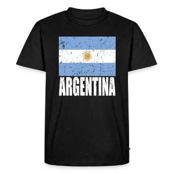 Drapeau de l’ARGENTINE - T-shirt Premium bio Homme - noir - Devant - Nico (187cm)