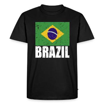 Drapeau du Brésil - T-shirt Premium bio Homme - noir - Devant - Nico (187cm)