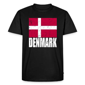 Drapeau du Danemark - T-shirt Premium bio Homme - noir - Devant - Nico (187cm)
