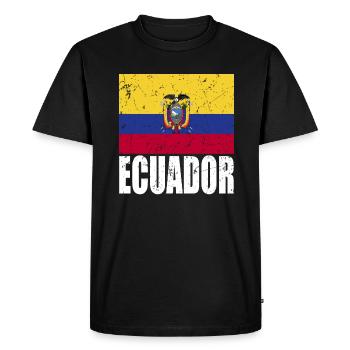 Drapeau de l’Équateur - T-shirt Premium bio Homme - noir - Devant - Nico (187cm)