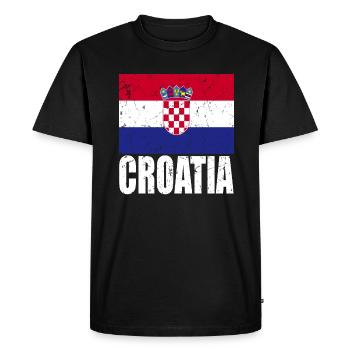 Croatia Flag - Men's Premium Organic T-Shirt - black - Front - Nico (187cm)