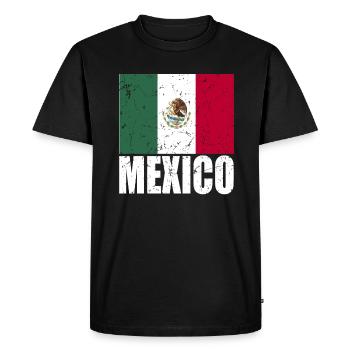 Mexico Flag - Men's Premium Organic T-Shirt - black - Front - Nico (187cm)