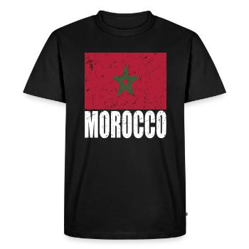 Drapeau du Maroc - T-shirt Premium bio Homme - noir - Devant - Nico (187cm)