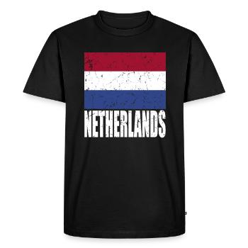 Drapeau des Pays-Bas - T-shirt Premium bio Homme - noir - Devant - Nico (187cm)