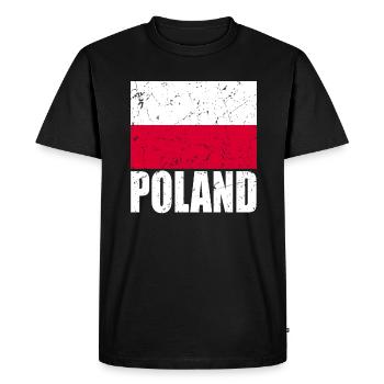 Drapeau de la Pologne - T-shirt Premium bio Homme - noir - Devant - Nico (187cm)