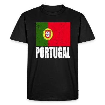 Drapeau du Portugal - T-shirt Premium bio Homme - noir - Devant - Nico (187cm)