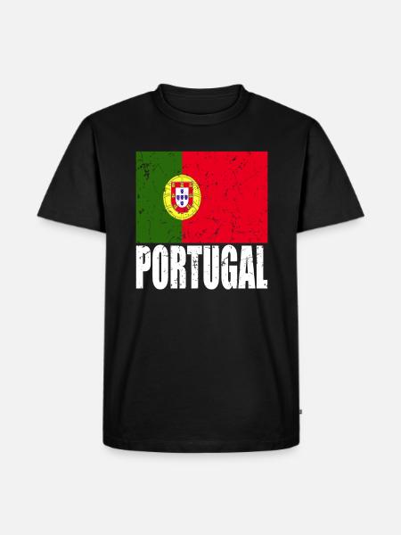 Portugal Flag - Men's Premium Organic T-Shirt - black