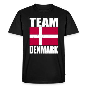 Team Denmark Football - Men's Premium Organic T-Shirt - black - Front - Nico (187cm)