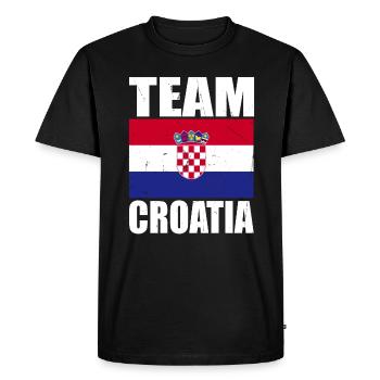 Team Croatia Football - Men's Premium Organic T-Shirt - black - Front - Nico (187cm)