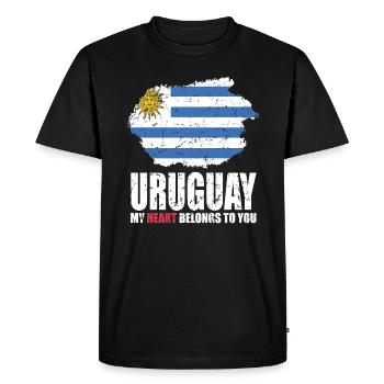 Drapeau de l’Uruguay - T-shirt Premium bio Homme - noir - Devant - Nico (187cm)