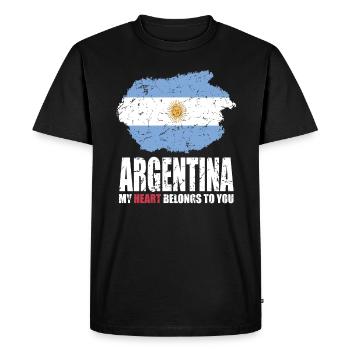 Drapeau de l’ARGENTINE - T-shirt Premium bio Homme - noir - Devant - Nico (187cm)