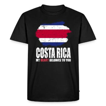 Drapeau du Costa Rica - T-shirt Premium bio Homme - noir - Devant - Nico (187cm)