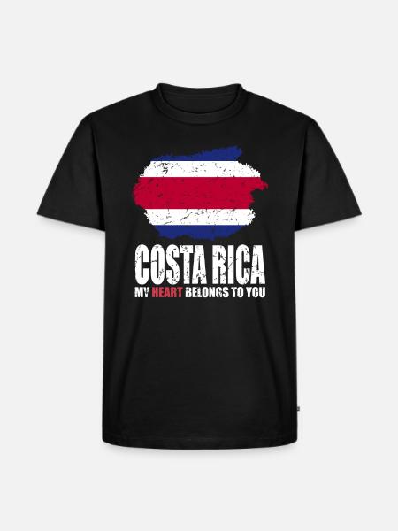 Costa Rica Flag - Men's Premium Organic T-Shirt - black