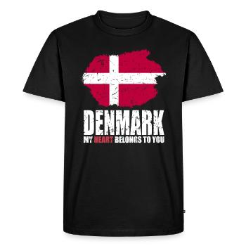 Drapeau du Danemark - T-shirt Premium bio Homme - noir - Devant - Nico (187cm)