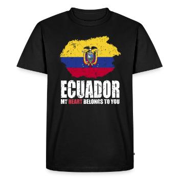 Drapeau de l’Équateur - T-shirt Premium bio Homme - noir - Devant - Nico (187cm)