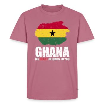 Drapeau du Ghana - T-shirt Premium bio Homme - mauve - Devant - Nico (187cm)