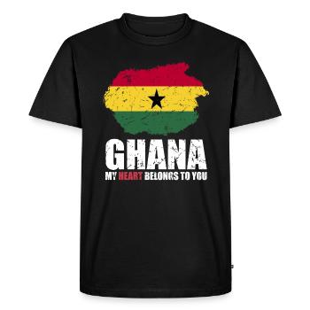 Drapeau du Ghana - T-shirt Premium bio Homme - noir - Devant - Nico (187cm)
