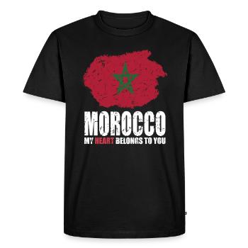 Drapeau du Maroc - T-shirt Premium bio Homme - noir - Devant - Nico (187cm)