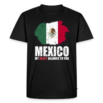 Mexico Flag - Men's Premium Organic T-Shirt - black - Front - Nico (187cm)