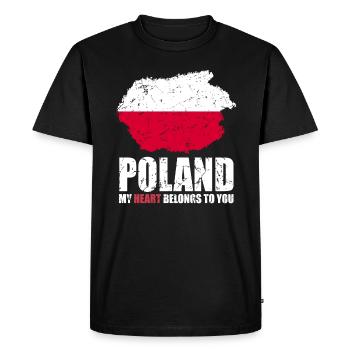 Drapeau de la Pologne - T-shirt Premium bio Homme - noir - Devant - Nico (187cm)