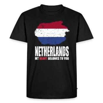 Drapeau des Pays-Bas - T-shirt Premium bio Homme - noir - Devant - Nico (187cm)