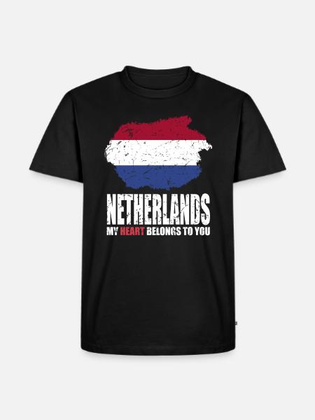 Netherlands flag - Men's Premium Organic T-Shirt - black