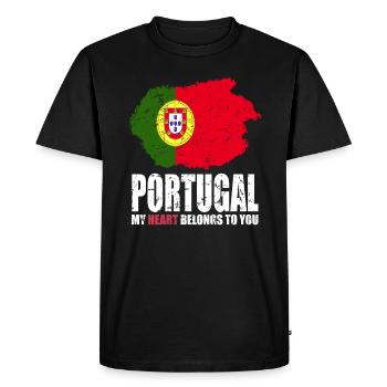 Drapeau du Portugal - T-shirt Premium bio Homme - noir - Devant - Nico (187cm)