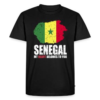 Drapeau du Sénégal - T-shirt Premium bio Homme - noir - Devant - Nico (187cm)