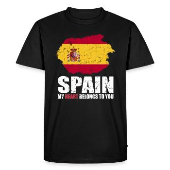 Spain Flag - Men's Premium Organic T-Shirt - black - Front - Nico (187cm)