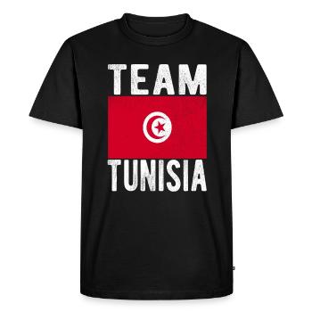 Tunisia Flag - Men's Premium Organic T-Shirt - black - Front - Nico (187cm)