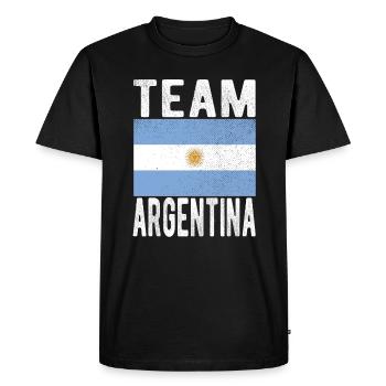 Drapeau de l’ARGENTINE - T-shirt Premium bio Homme - noir - Devant - Nico (187cm)