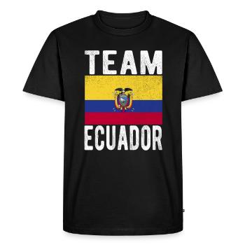 Drapeau de l’Équateur - T-shirt Premium bio Homme - noir - Devant - Nico (187cm)