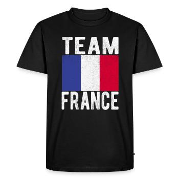Français drapeau - T-shirt Premium bio Homme - noir - Devant - Nico (187cm)