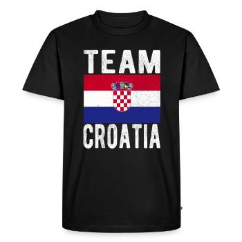 Croatia Flag - Men's Premium Organic T-Shirt - black - Front - Nico (187cm)