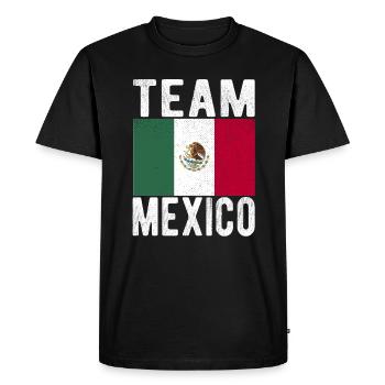 Mexico Flag - Men's Premium Organic T-Shirt - black - Front - Nico (187cm)
