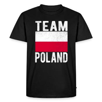Drapeau de la Pologne - T-shirt Premium bio Homme - noir - Devant - Nico (187cm)
