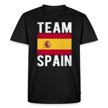 Spain Flag - Men's Premium Organic T-Shirt - black - Front - Nico (187cm)