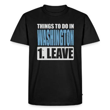 Washington Meme - Men's Premium Organic T-Shirt - black - Front - Nico (187cm)