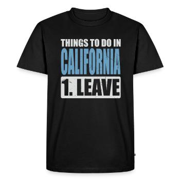 Mème californien - T-shirt Premium bio Homme - noir - Devant - Nico (187cm)