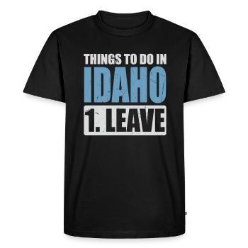 Mème de l’Idaho - T-shirt Premium bio Homme - noir - Devant - Nico (187cm)